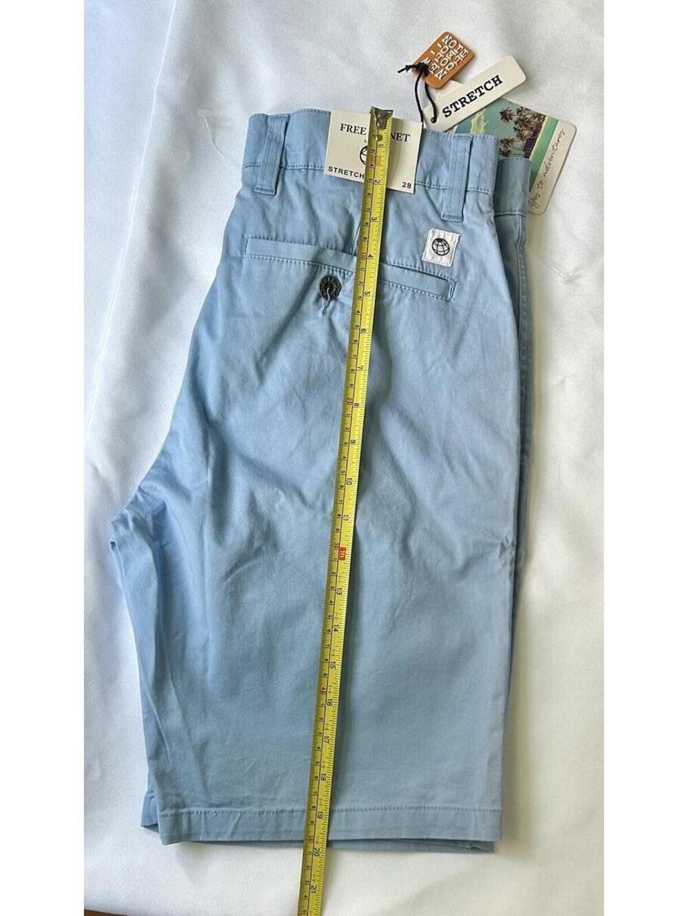 Free Planet NWT blue chino shorts size 28 casual Preppy golf stretch Dad Shorts